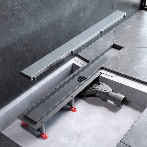 картинка W01SC-U11-070-04SB MasterFlow Трап для душа линейный универс затвор Tile 70см цвет сталь мат от магазина Сантехстрой