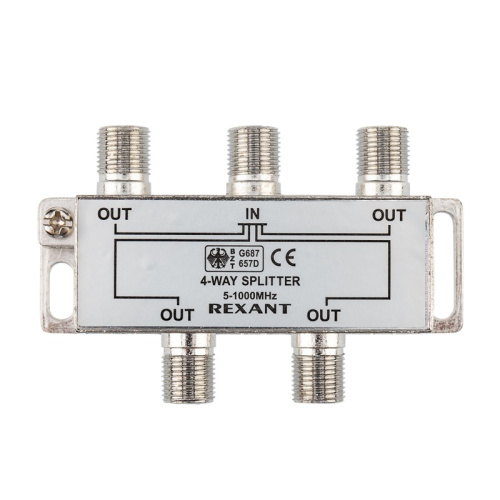 картинка Делитель ТВ х 4 под F разъём 5-1000МГц REXANT от магазина Сантехстрой