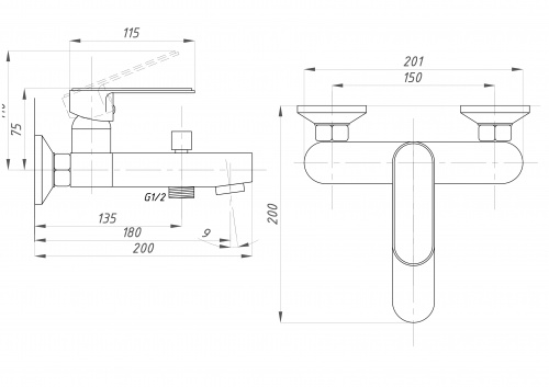 фото смеситель для ванны псм psm-600-1 хром