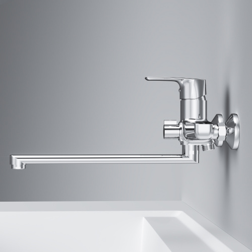 фото f90a90000 gem, смеситель для ванны/душа, излив 320 мм, хром, шт.