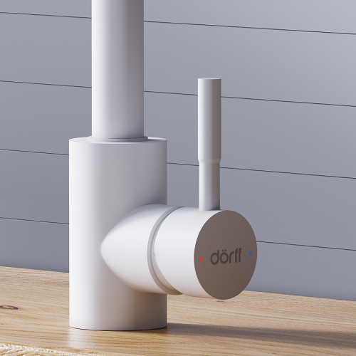 картинка D3007533 Logic Кухонный смеситель  с вытягивающимся изливом, белый от магазина Сантехстрой