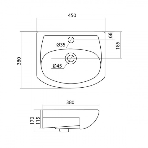 картинка Раковина Santek Азов 45 от магазина Сантехстрой