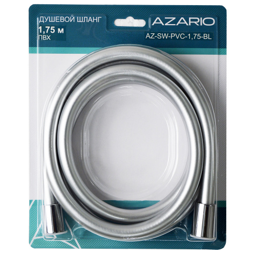 картинка Шланг для душа Azario ПВХ 1,75 м. упаковка блистер, хром матовый (AZ-SW-PVC-1,75-BL) от магазина Сантехстрой