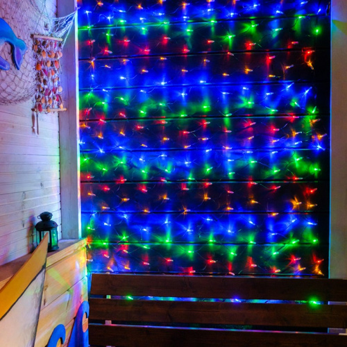 картинка Гирлянда Сеть 2х1,5м,  черный ПВХ,  288 LED Мультиколор от магазина Сантехстрой