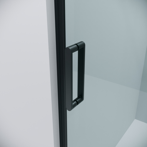 картинка Дверь в нишу Grossman Classic 100.K33.04.100.21.00 (100х195) черный матовый,стекло прозрачное,раздвижная, 1 место от магазина Сантехстрой