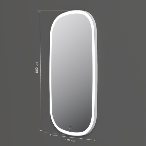картинка M8FMOX0451WGH Зеркало универсальное с контурной LED-подсветкой, ИК- сенсором, вытянутое, 45*86 см от магазина Сантехстрой