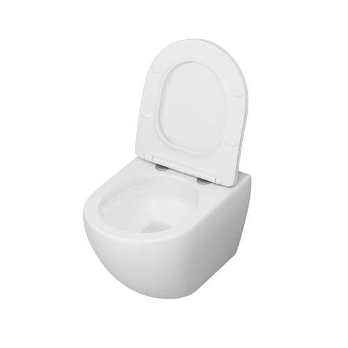 картинка Унитаз подвесной Grossman GR-4457MSQ (520х360х320) безободковый,смыв торнадо,белый матовый с тонкой крышкой,микролифт,1 место от магазина Сантехстрой