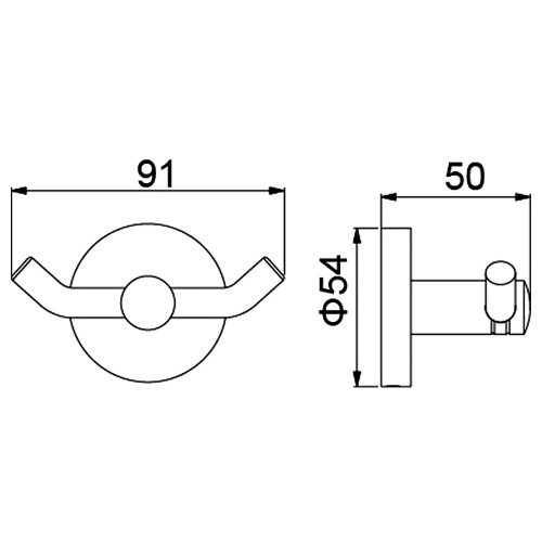 картинка Крючок двойной Timo Saona черное золото (13012/18) от магазина Сантехстрой