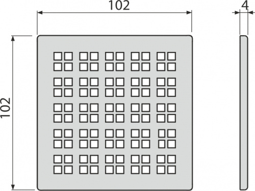 картинка Alcadrain MPV015 Решетка для cливных трапов из нержавеющей стали 102×102 мм от магазина Сантехстрой