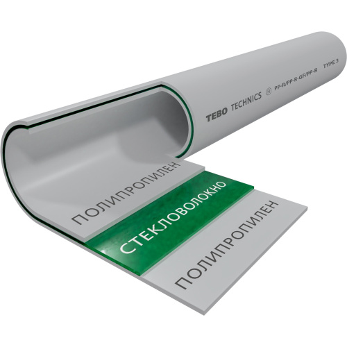 картинка Труба TEBO SDR6 (PN20) 32x5,4 армированная стекловолокном сер. PP-R метр (4/40) от магазина Сантехстрой