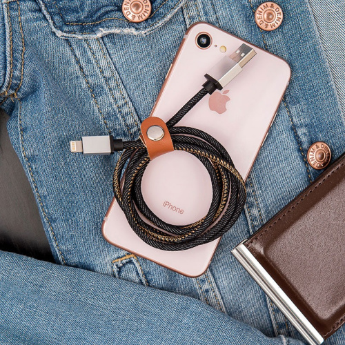 картинка Кабель USB-Lightning для iPhone/2,4A/nylon/denim/1m/REXANT от магазина Сантехстрой