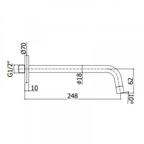фото излив для ванны 248 мм paffoni zboc046hg
