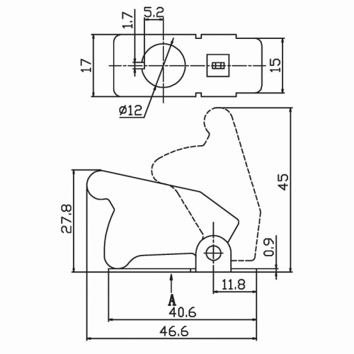 картинка Защитная крышка для тумблеров типа KN и ASW черная (SAC-01) REXANT от магазина Сантехстрой