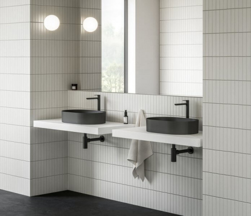 картинка Умывальник CERAMIC 550 O SLIM черный матовый от магазина Сантехстрой