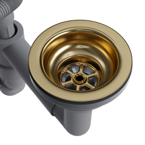 картинка Выпуск для кухонной мойки Reflexion Part RX9003GD брашированное золото от магазина Сантехстрой