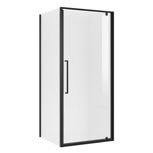 картинка Душевое ограждение Niagara Nova NG-85-8AB-A90B-34 (80х90х195) прямоугольник,черный матовый,дверь распашная,стекло прозрачное,2 места от магазина Сантехстрой