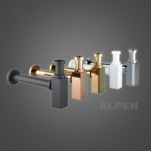 картинка Металлический сифон для раковины 2040122 ALPEN (матовый белый) от магазина Сантехстрой