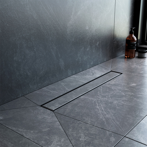 картинка W01SC-U11-050-04BM MasterFlow Трап для душа линейный универс затвор Tile 50см цвет черн мат от магазина Сантехстрой