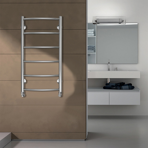 картинка Полотенцесушитель водяной AZARIO VERONA 400/800 6 секций, нижнее/диагональное подключение, 1/2", хром (AZ04148) от магазина Сантехстрой