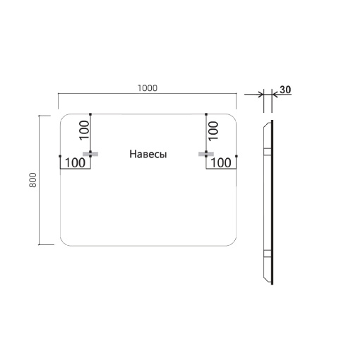 картинка Зеркало LED VLM-3VC100B-2 1000×800 c сенсорным выключателем и диммером, с функцией антизапотевания от магазина Сантехстрой