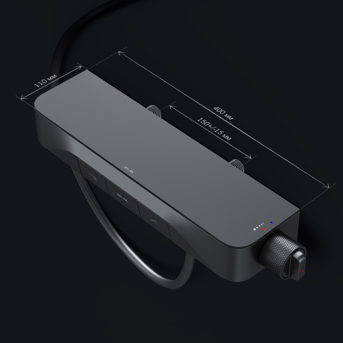 фото f8f10522 func, смеситель для душа, кнопочный с полкой, с изливом, черный