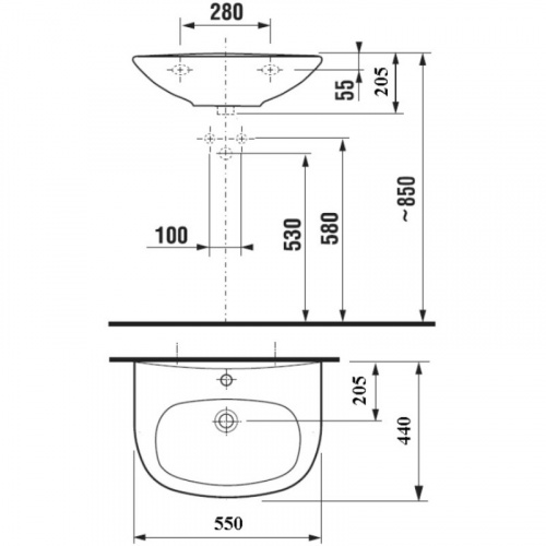 картинка Раковина 55x44 см Jika Zeta 8103910001049 от магазина Сантехстрой