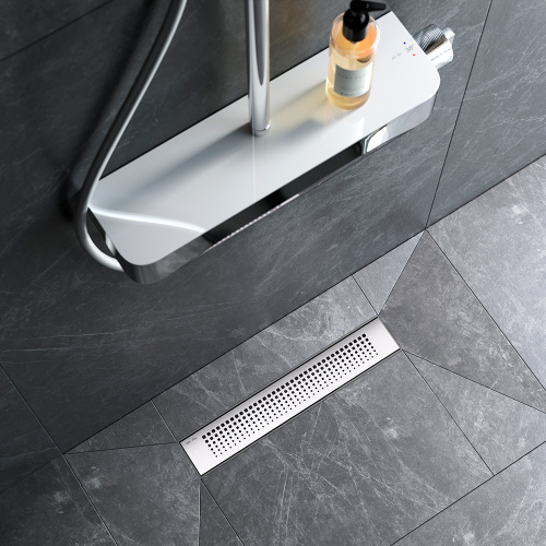 картинка W02SC-P11-040-01SB PrimeFlow Трап для душа линейный универс затвор Cut Gradient 40см цвет сталь мат от магазина Сантехстрой