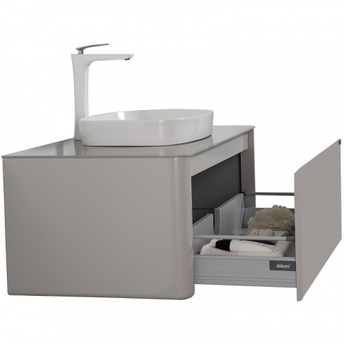 картинка Комплект мебели для ванной Black&White Universe U915.1000 100 9151000 подвесной Glossy light grey от магазина Сантехстрой