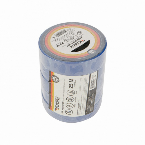 картинка Изолента ПВХ 0,13х19 мм,  25 м,  синяя KRANZ от магазина Сантехстрой