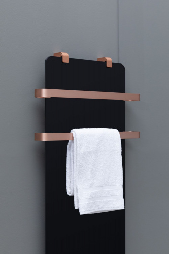 картинка Полотенцесушитель электрический Allen Brau Infinity 120x44 с рейлингом 2.0 и креплением, медь браш от магазина Сантехстрой