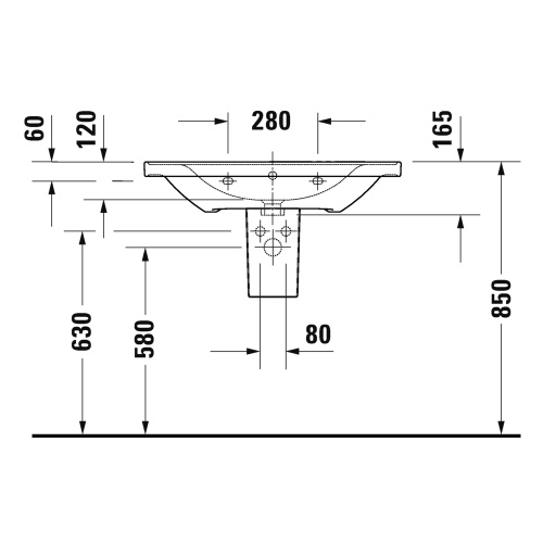 картинка Duravit D-Neo Раковина накладная 800х480  мм, с переливом, с 1 отв. под смеситель,  с WonderGliss, цвет: белый от магазина Сантехстрой