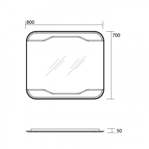 картинка Kerasan Waldorf Зеркало без светильника  80х70см, с выключателем от магазина Сантехстрой