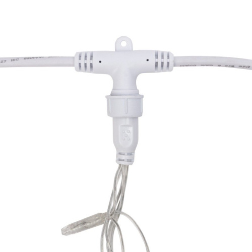 картинка Гирлянда светодиодная Занавес (Дождь),  2х3м,  240 LED БЕЛЫЙ,  прозрачный ПВХ,  IP65, эффект водопада,  24В,  не соединяется (трансформатор в комплекте) от магазина Сантехстрой