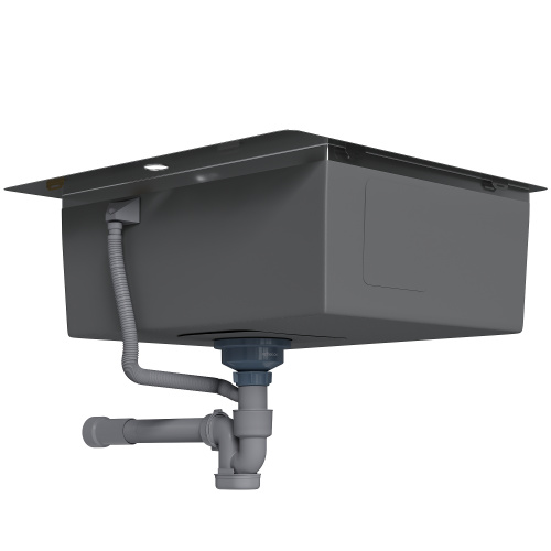 картинка Сифон для одночашевой кухонной мойки с выпуском Reflexion Arno RX3001SS полированная сталь от магазина Сантехстрой