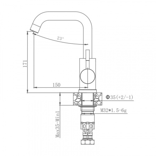 картинка Смеситель для кухни Haiba (HB72304-4) от магазина Сантехстрой