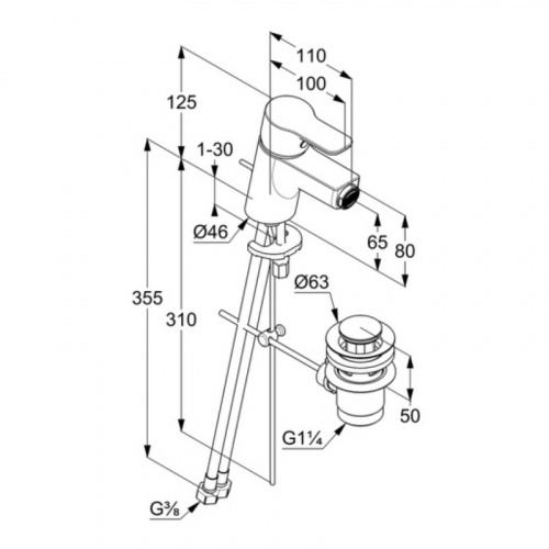 фото смеситель для биде kludi 375330565 хром