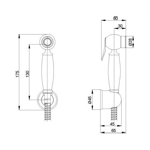 картинка Гигиенический набор D-Lin D61045, хром от магазина Сантехстрой
