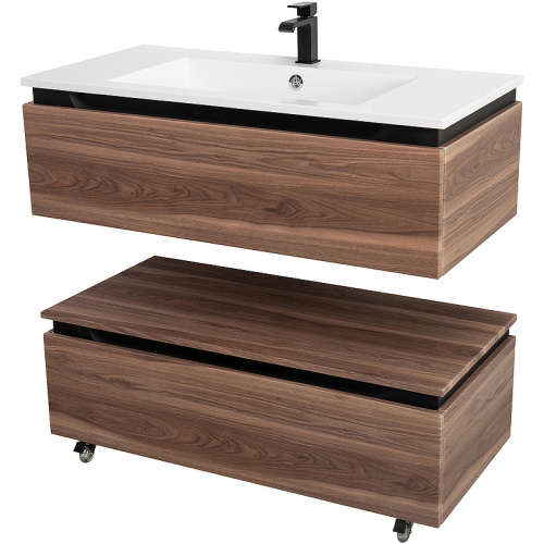 картинка Тумба Cezares Slider 100 SLIDER-1000-1C-PI-NA-P Орех дымчатый от магазина Сантехстрой