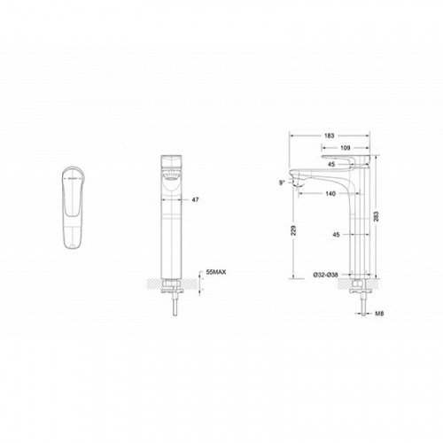 картинка Смеситель для раковины Bravat f1173218bw-a9-eng Черный от магазина Сантехстрой