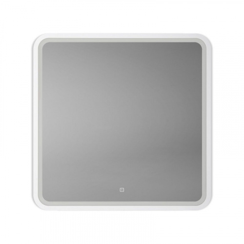 картинка Зеркало Art&Max Genova AM-Gen-800-800-DS-F-White 80х80 с подсветкой, белый матовый от магазина Сантехстрой