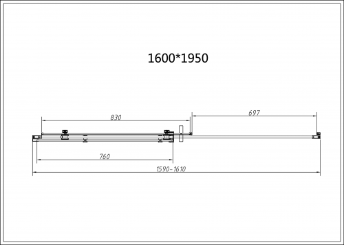 картинка Душевая дверь Como-N VDS-4CN160CLB, 1600, черный, стекло прозрачное от магазина Сантехстрой