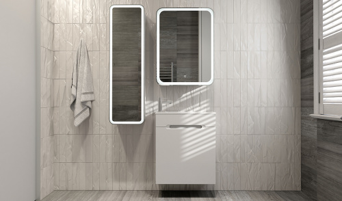 картинка Зеркальный шкаф Jorno Modul 60 Mol.03.60/P/W/JR с подсветкой Белый от магазина Сантехстрой