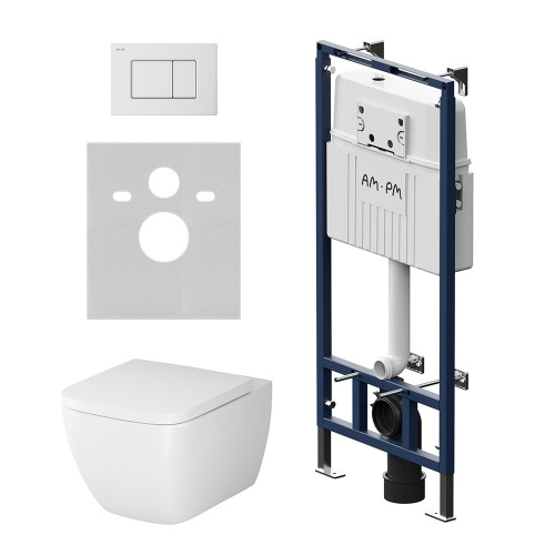 картинка IS100201.901701 Инсталляция MasterFit с клав S глянц белый с подвес унит Gem  FlashClean с сид от магазина Сантехстрой