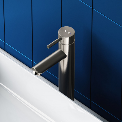 картинка D3002102SS Logic new  смеситель для умывальника из нержавеющей стали Высокий от магазина Сантехстрой