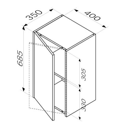 картинка M8FCH0402WM Func, шкаф с полками 40 см (В 700мм), цвет белый матовый от магазина Сантехстрой