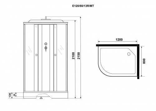 картинка Душ.каб. Niagara Eco E120/80/13R/MT (1200х800х2150) 3 места от магазина Сантехстрой