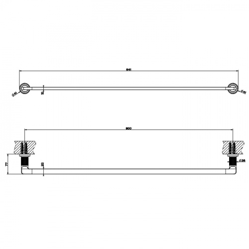 картинка GESSI INCISO Полотенцедержатель, 91 см, цвет: brushed brass pvd от магазина Сантехстрой