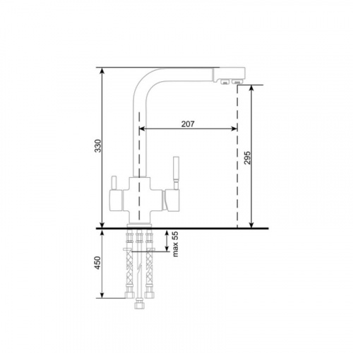картинка Смеситель для кухни ULGRAN Classic темно-серый (U-016-309) от магазина Сантехстрой