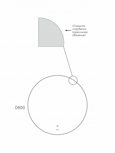картинка Зеркало Reflection Hoop с сенсором, холодной подсветкой D800 от магазина Сантехстрой