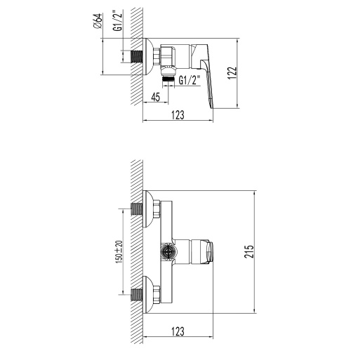 фото смеситель для душа azario elvis с ручным душем, керамический картридж, черный (az-wwk338155pa)